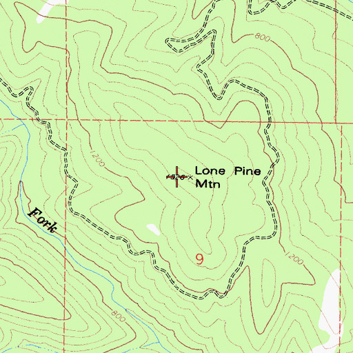 Topographic Map of Lone Pine Mountain, CA