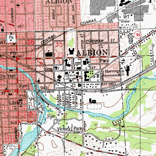 Topographic Map of Birthplace of Famed Song Historical Marker, MI