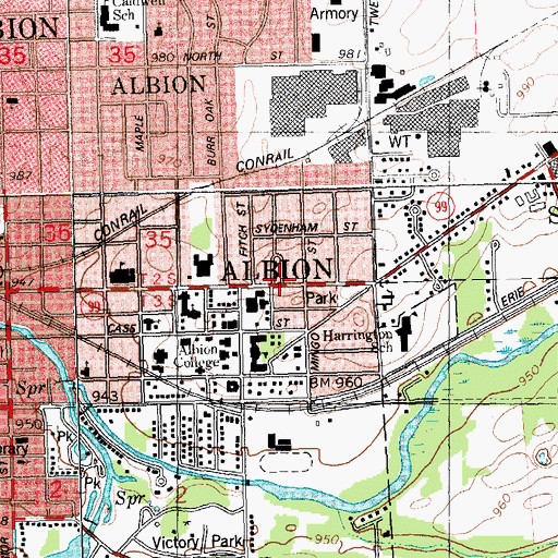 Topographic Map of Birthplace of The Old Rugged Cross Historical Marker, MI