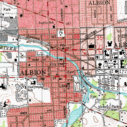 Topographic Map of The Observatory Historical Marker, MI