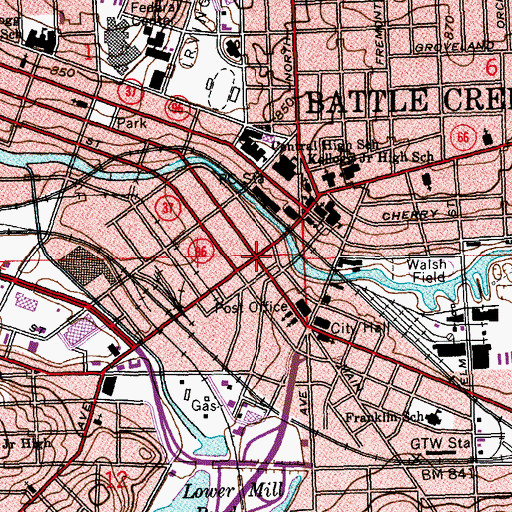 Topographic Map of Erastus Hussey Stationmaster Historical Marker, MI