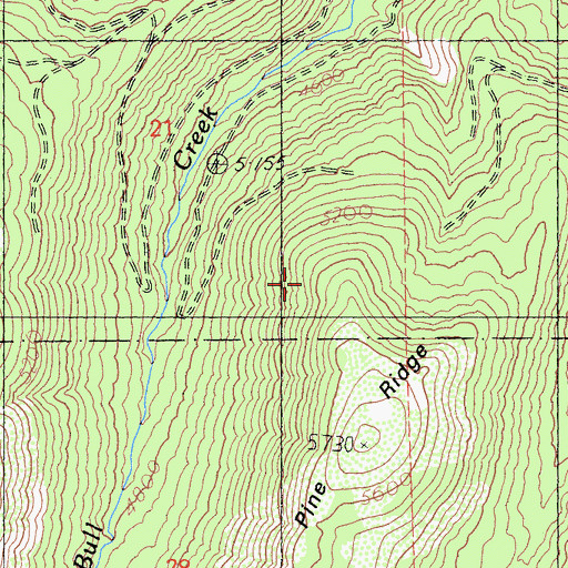 Topographic Map of Lone Pine Ridge, CA