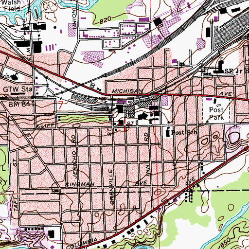Topographic Map of Postum Cereal Company Factory Historical Marker, MI