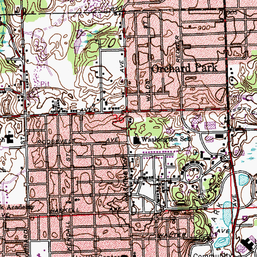 Topographic Map of Second Baptist Church Historical Marker, MI