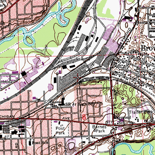 Topographic Map of W K Kellogg Historical Marker, MI