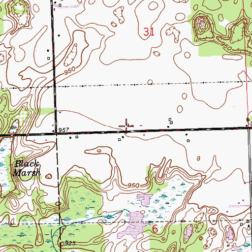Topographic Map of Bryant Farm Historical Marker, MI