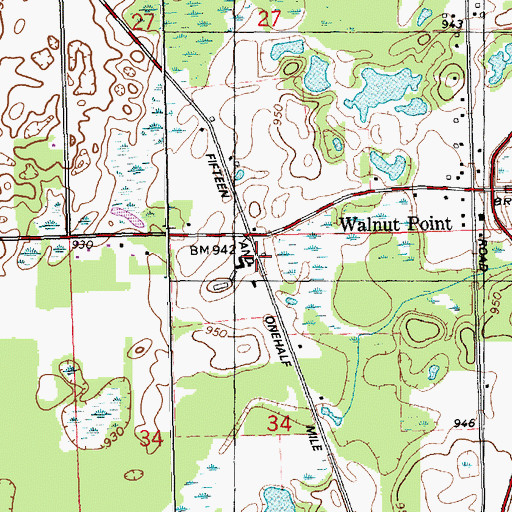 Topographic Map of Hawkins Farm Historical Marker, MI