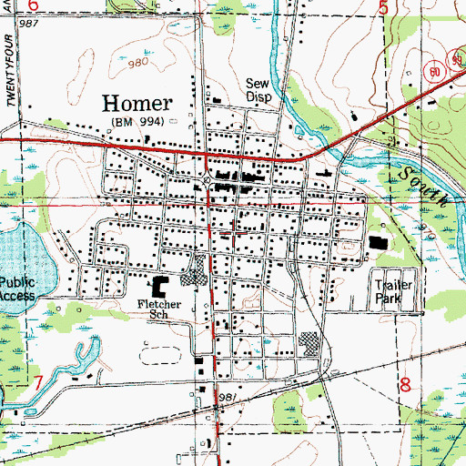 Topographic Map of First Presbyterian Church Historical Marker, MI
