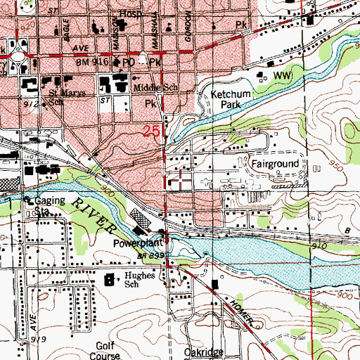 Topographic Map of Calhoun County Fair Historical Marker, MI