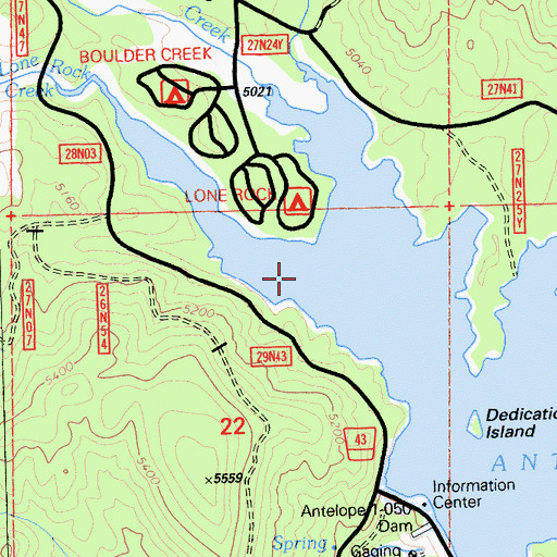 Topographic Map of Lone Rock Creek, CA