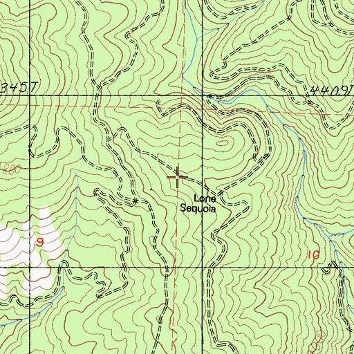 Topographic Map of Lone Sequoia Campground, CA