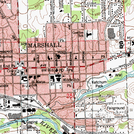 Topographic Map of Sidney Ketchum (1797-1862) Historical Marker, MI
