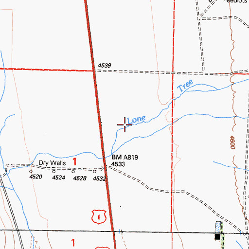 Topographic Map of Lone Tree Creek, CA