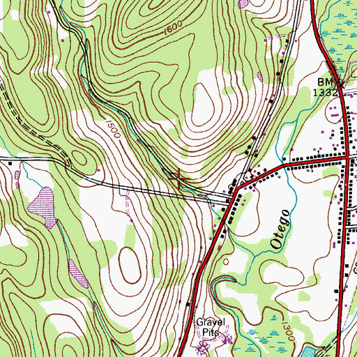 Topographic Map of Hartwick Census Designated Place, NY