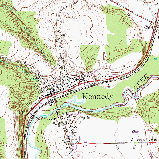 Topographic Map of Kennedy Census Designated Place, NY