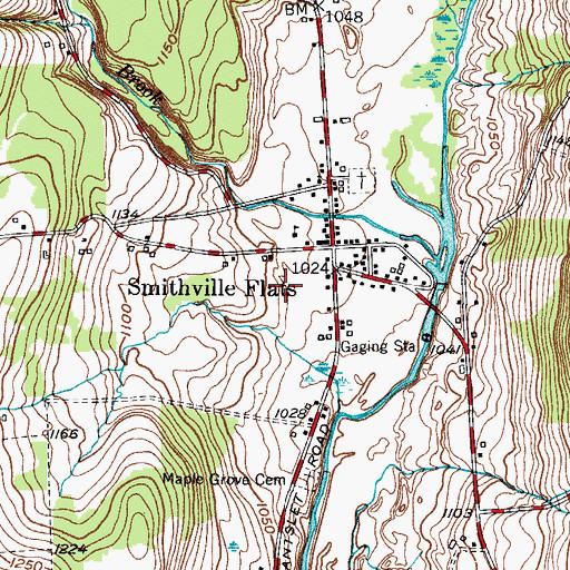 Topographic Map of Smithville Flats Census Designated Place, NY