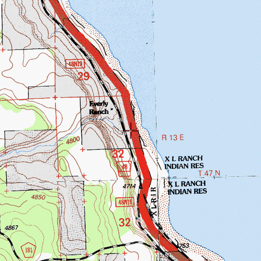 Topographic Map of Long Branch, CA