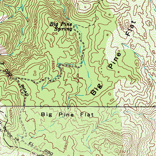 Topographic Map of Big Pine Flat, AZ