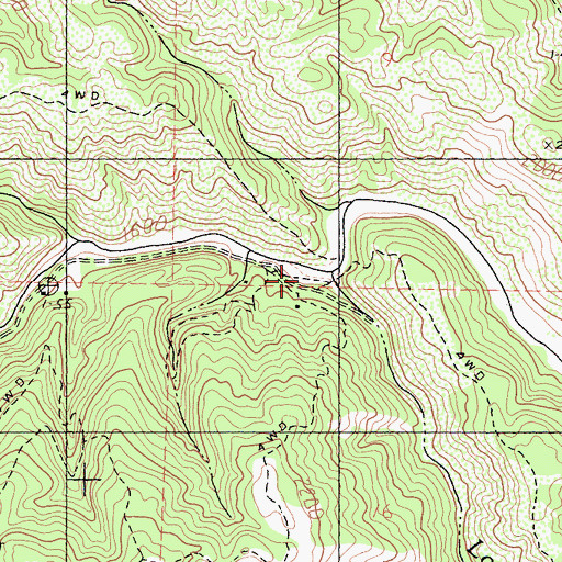 Topographic Map of Long Branch Creek, CA