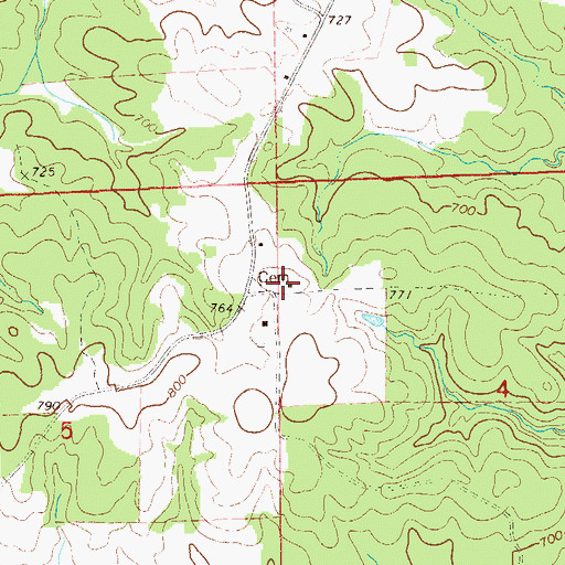 Topographic Map of Blanton Cemetery, AL