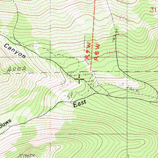 Topographic Map of Long Canyon, CA
