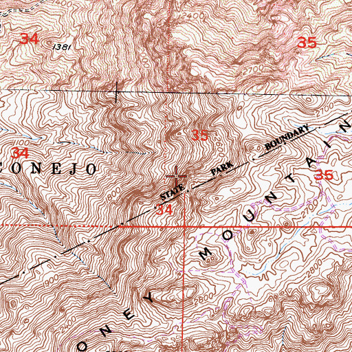 Topographic Map of Tri Peaks, CA