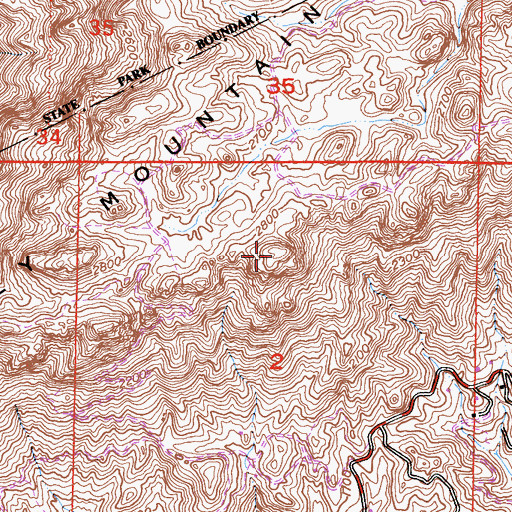 Topographic Map of Exchange Peak, CA