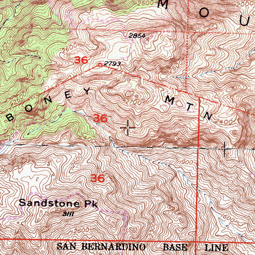 Topographic Map of Balanced Rock, CA