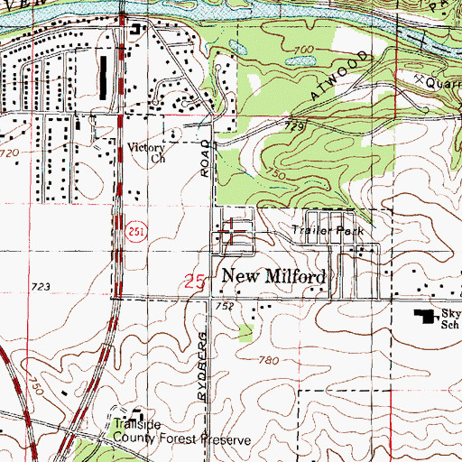 Topographic Map of Mancuso Village Park, IL