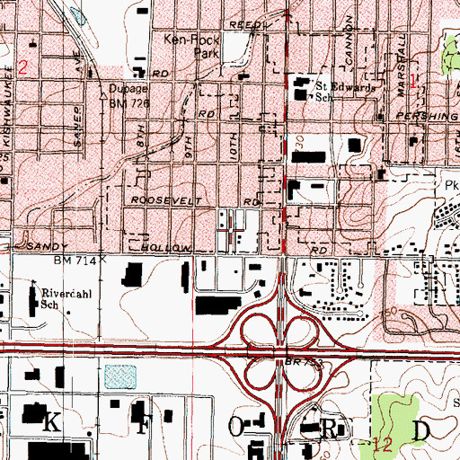 Topographic Map of Family Manufactured Home Community, IL