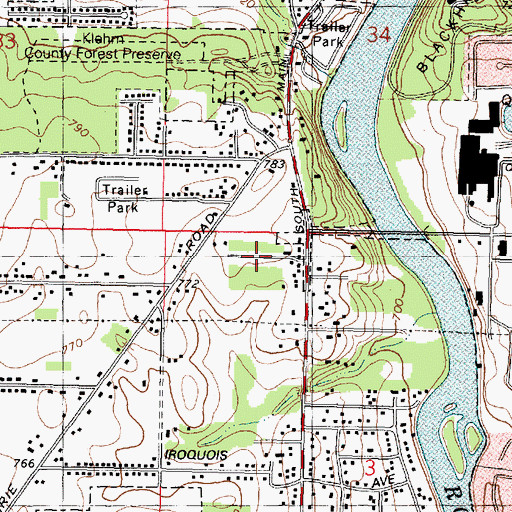 Topographic Map of Anns Mobile Home Park, IL