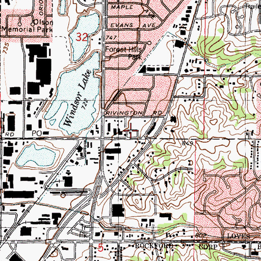 Topographic Map of Maple Leaf Mobile Home Park, IL