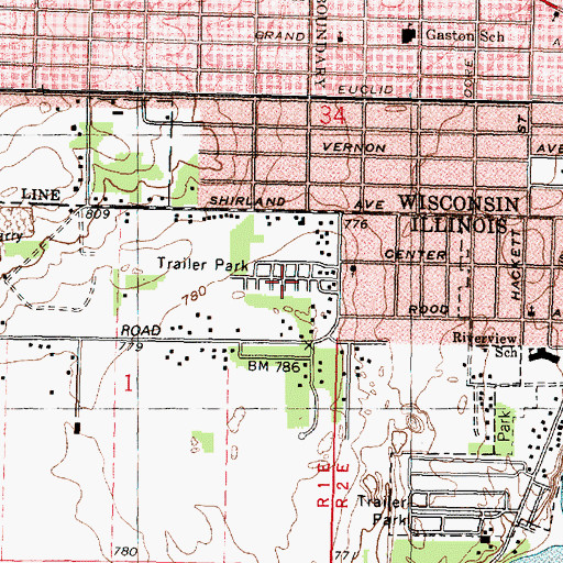 Topographic Map of Northgate Estates, IL