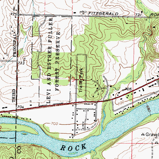 Topographic Map of Rockford Mobile Home Park, IL