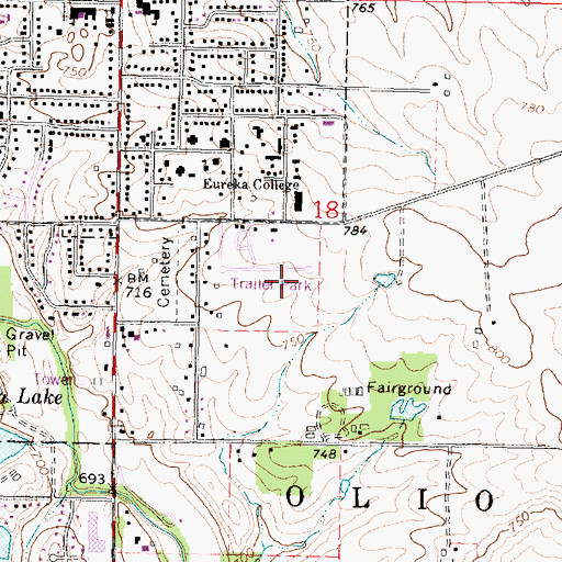 Topographic Map of Enchanted Gardens Mobile Home Park, IL