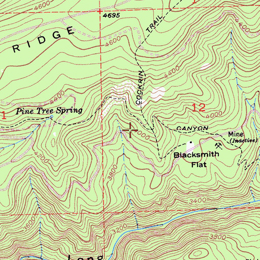 Topographic Map of Long Canyon Trail, CA