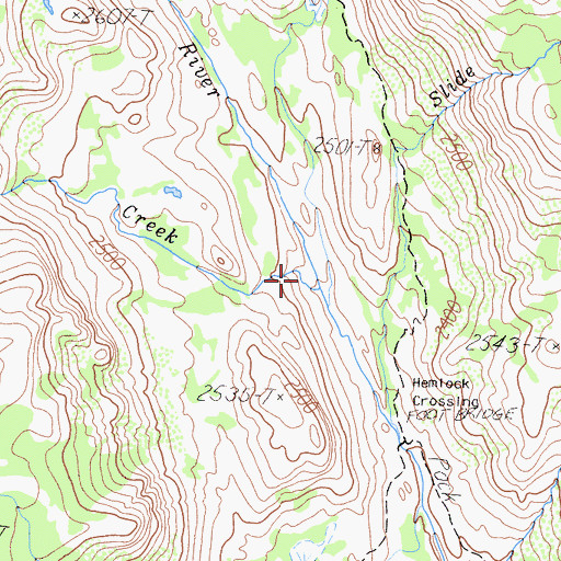 Topographic Map of Long Creek, CA