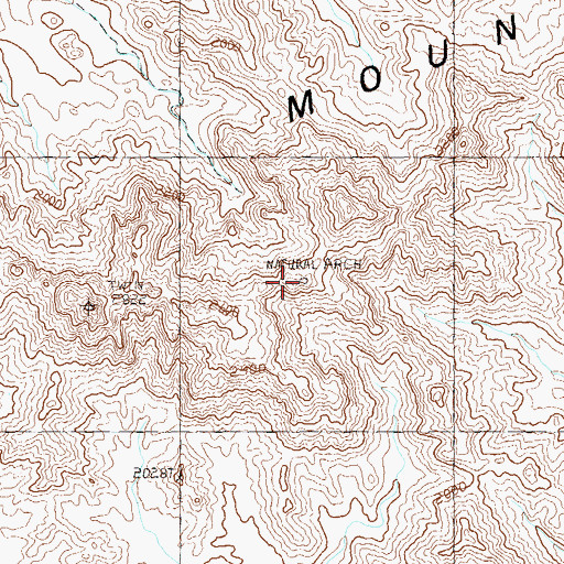 Topographic Map of Natural Arch, AZ