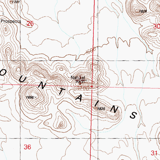 Topographic Map of Natural Arch, AZ