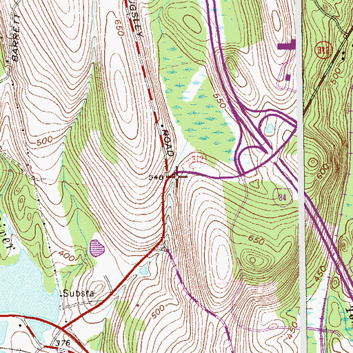Topographic Map of Whitney's Corners, NY