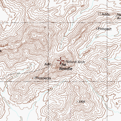 Topographic Map of Natural Arch, AZ