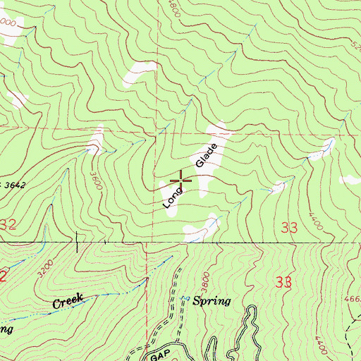 Topographic Map of Long Glade, CA