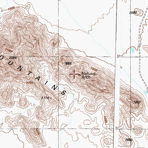Topographic Map of Natural Arch, AZ