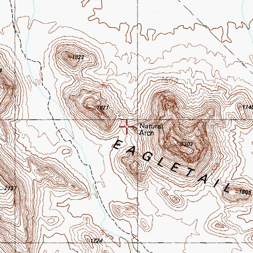 Topographic Map of Natural Arch, AZ