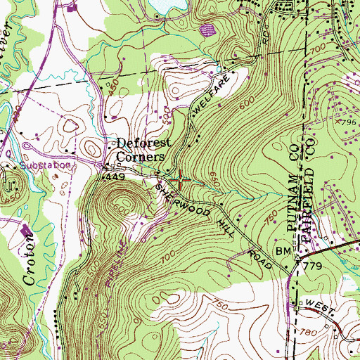 Topographic Map of Elwell's Mills (historical), NY