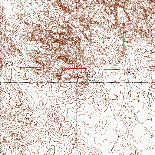Topographic Map of Natural Arch, AZ