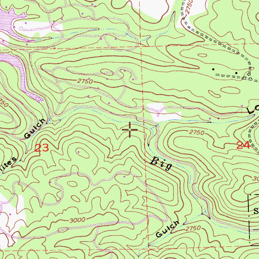 Topographic Map of Long Gulch, CA