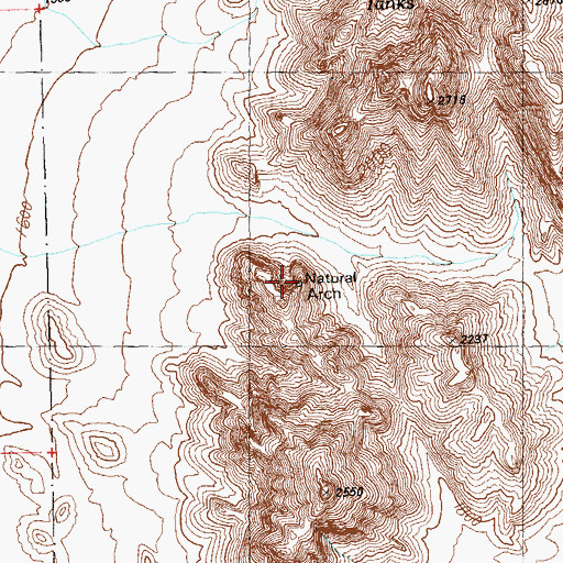 Topographic Map of Natural Arch, AZ
