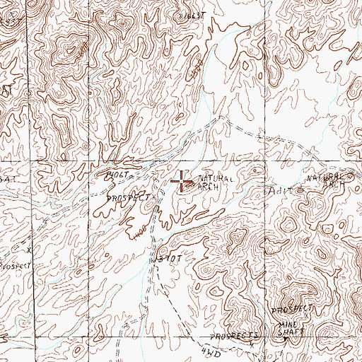 Topographic Map of Natural Arch, AZ
