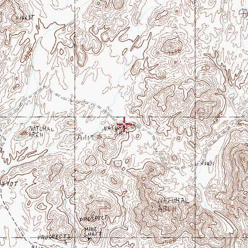 Topographic Map of Natural Arch, AZ